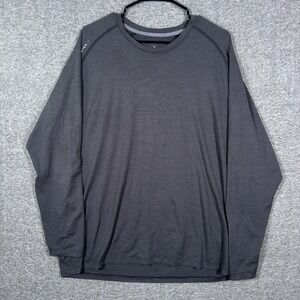 Peter Millar Performance Shirt Mens XL Gray Long Sleeve Crown Sport Crew Active